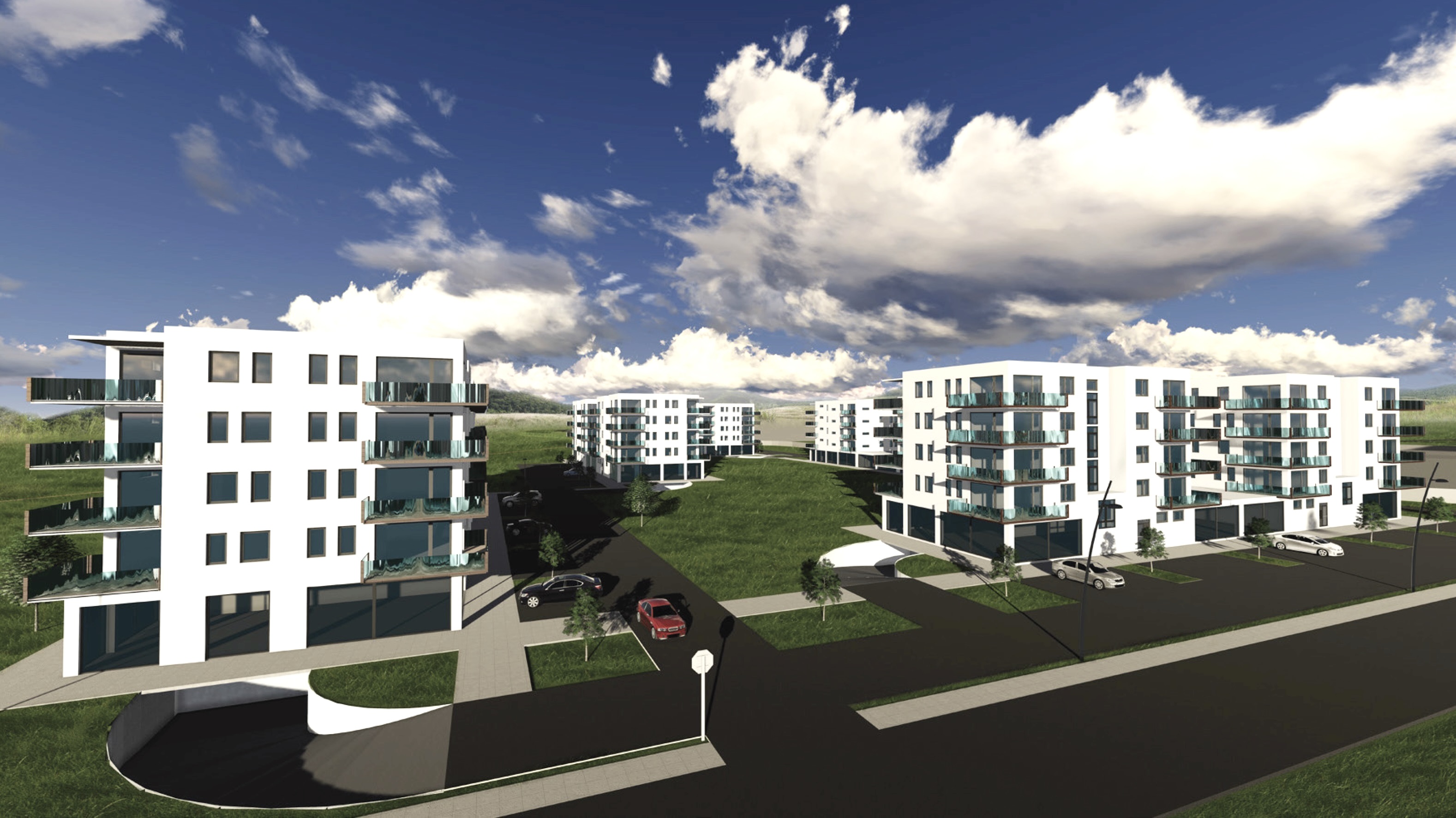 3D rendering of apartment complex